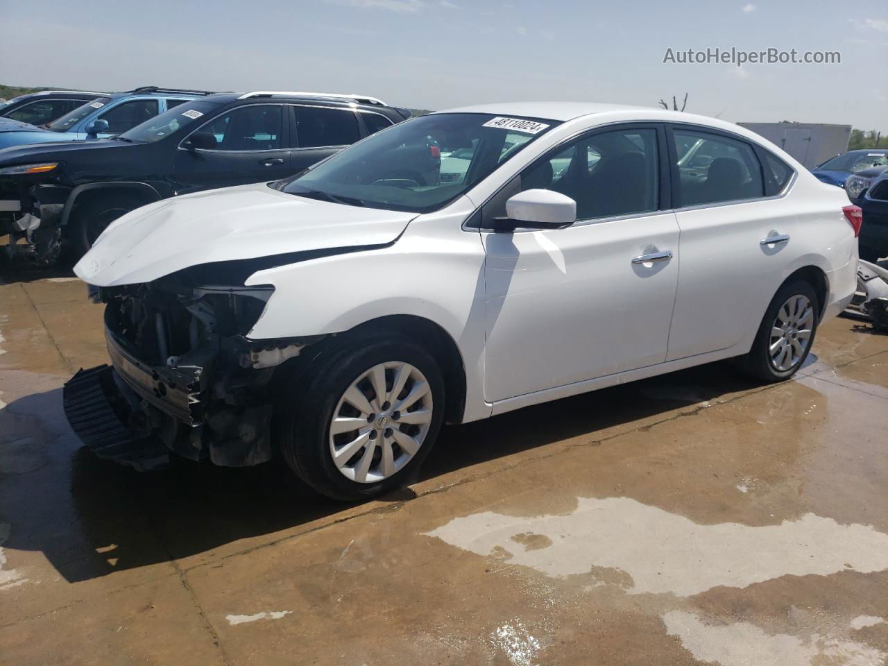 2019 Nissan Sentra S Белый vin: 3N1AB7AP0KY228398