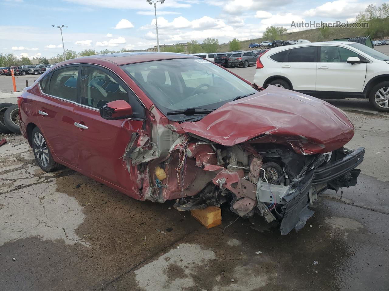 2019 Nissan Sentra S Red vin: 3N1AB7AP0KY236677