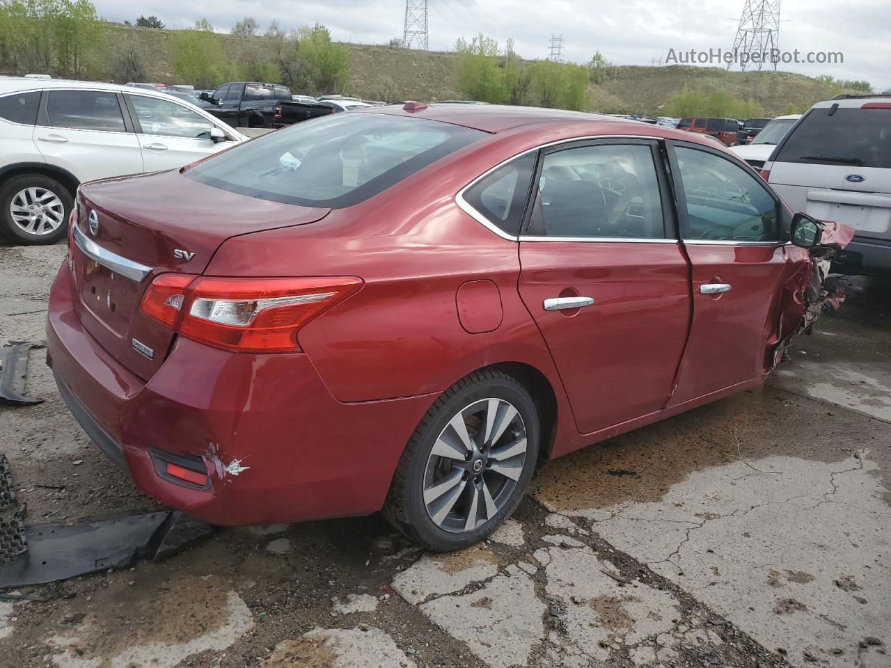 2019 Nissan Sentra S Red vin: 3N1AB7AP0KY236677