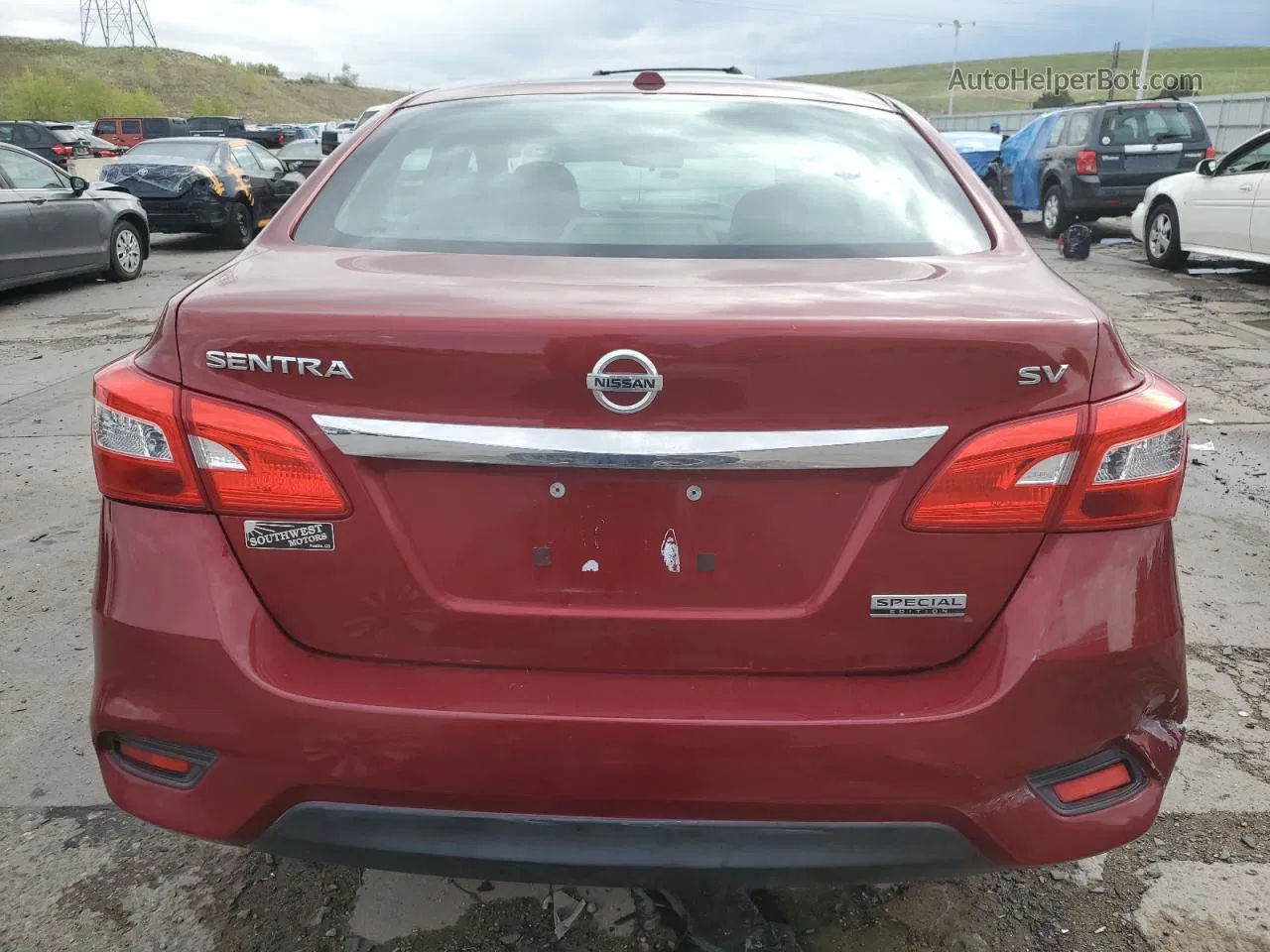 2019 Nissan Sentra S Red vin: 3N1AB7AP0KY236677