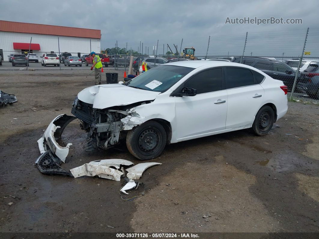 2019 Nissan Sentra S White vin: 3N1AB7AP0KY250448