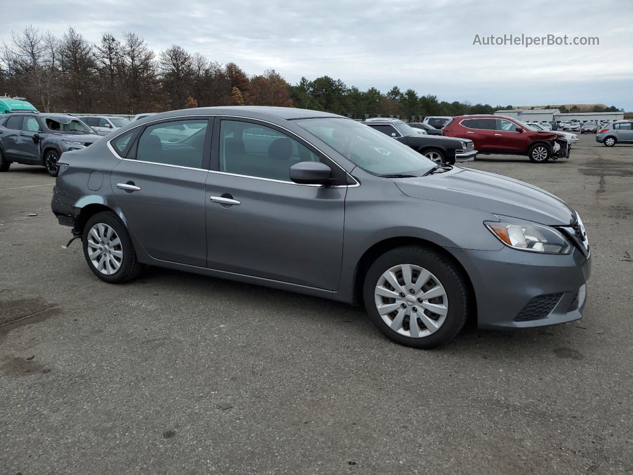 2019 Nissan Sentra S Серый vin: 3N1AB7AP0KY251583