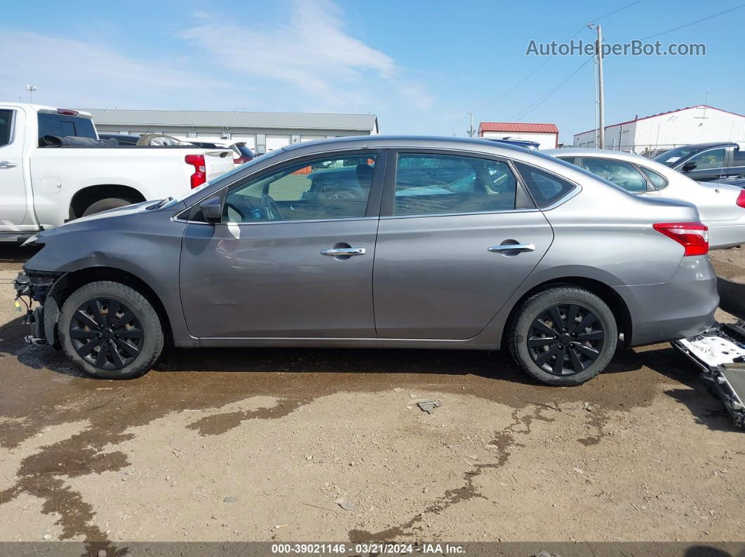 2019 Nissan Sentra S Серый vin: 3N1AB7AP0KY264947