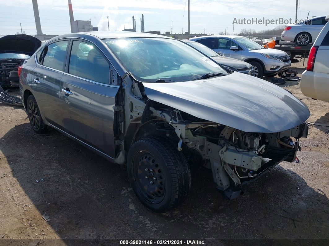 2019 Nissan Sentra S Серый vin: 3N1AB7AP0KY264947