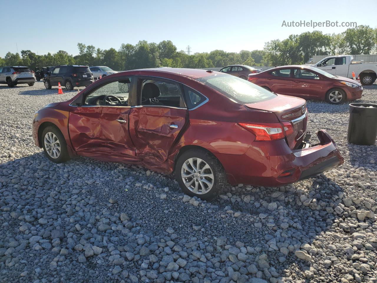 2019 Nissan Sentra S Burgundy vin: 3N1AB7AP0KY276564