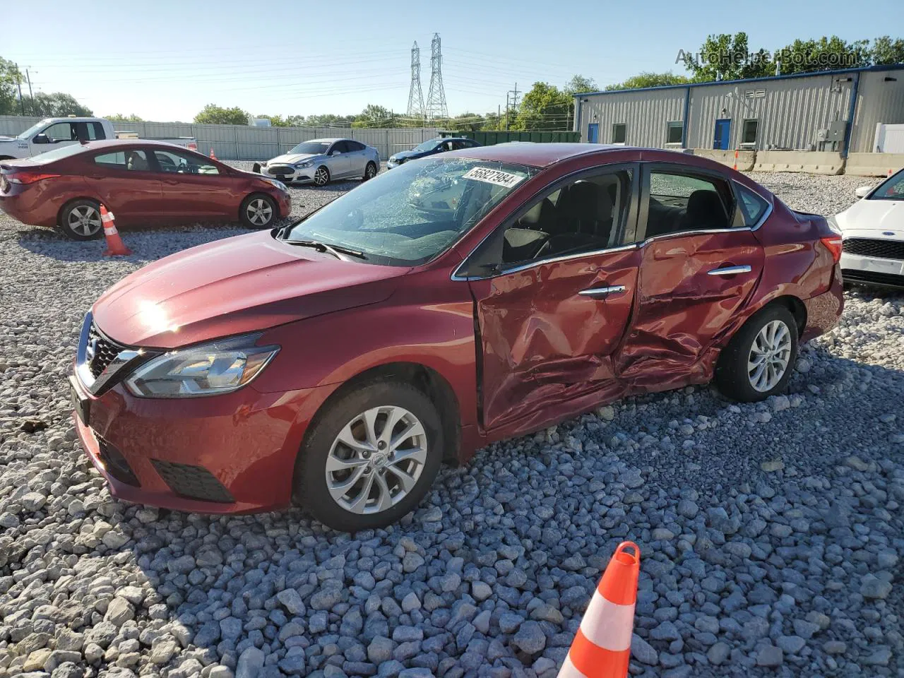 2019 Nissan Sentra S Burgundy vin: 3N1AB7AP0KY276564