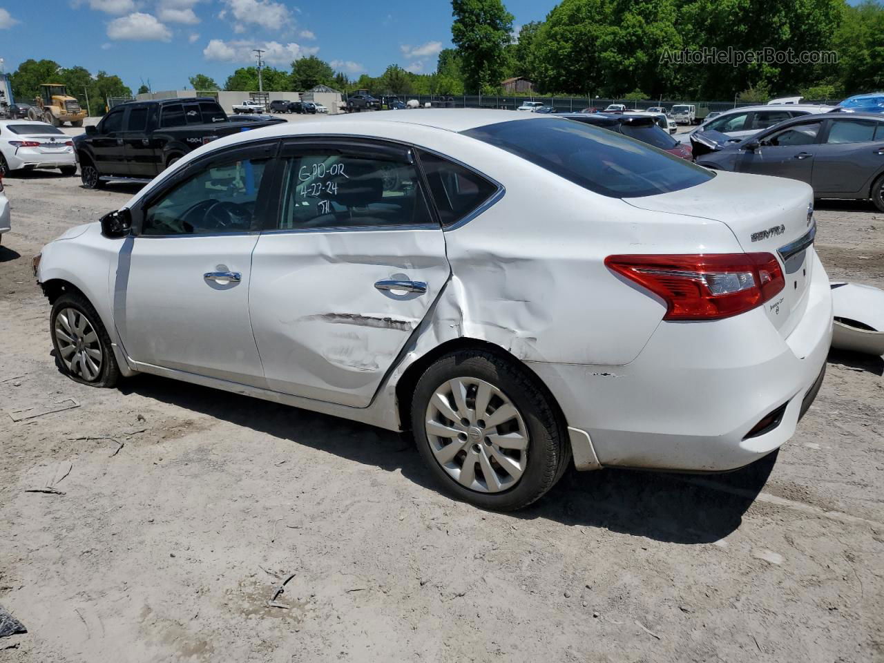 2019 Nissan Sentra S White vin: 3N1AB7AP0KY284812