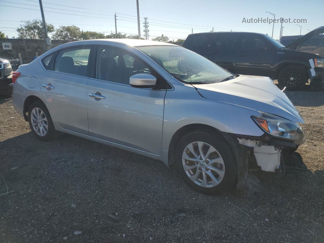 2019 Nissan Sentra S Серебряный vin: 3N1AB7AP0KY285359