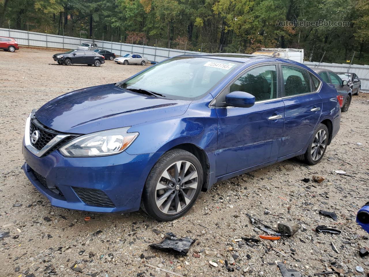 2019 Nissan Sentra S Blue vin: 3N1AB7AP0KY300121