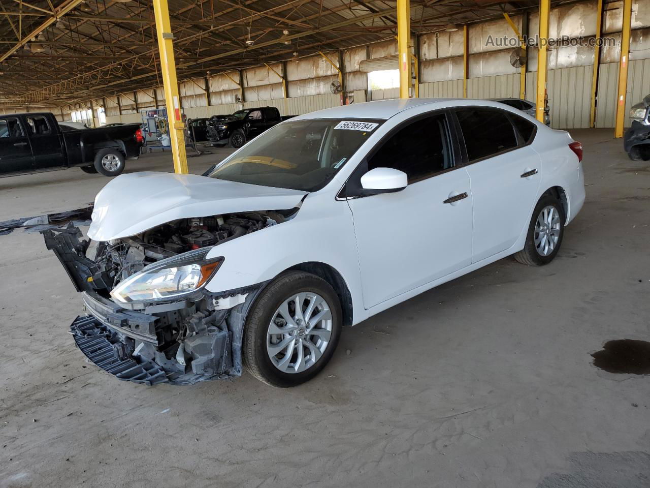 2019 Nissan Sentra S White vin: 3N1AB7AP0KY320319