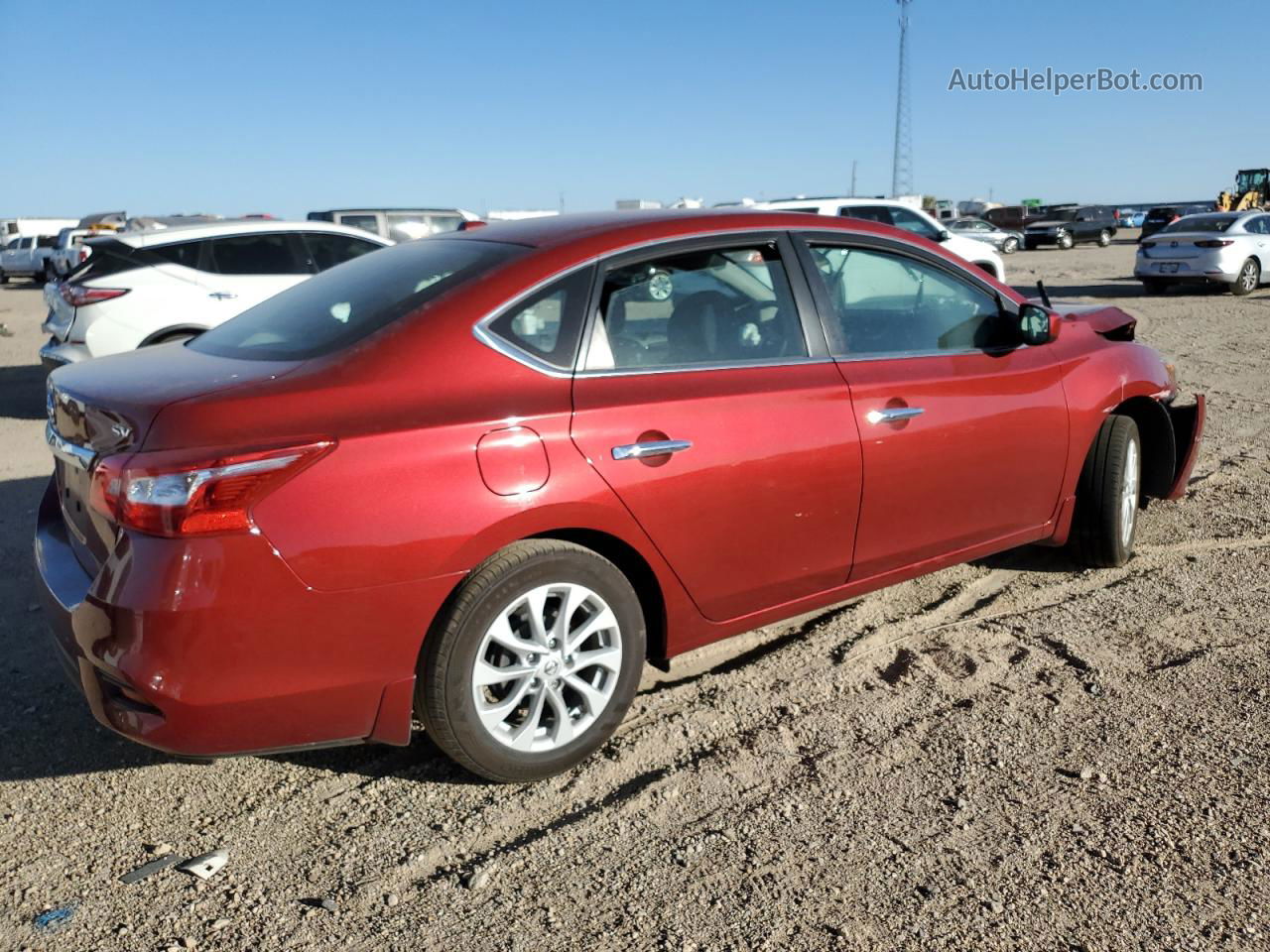 2019 Nissan Sentra S Бордовый vin: 3N1AB7AP0KY401241