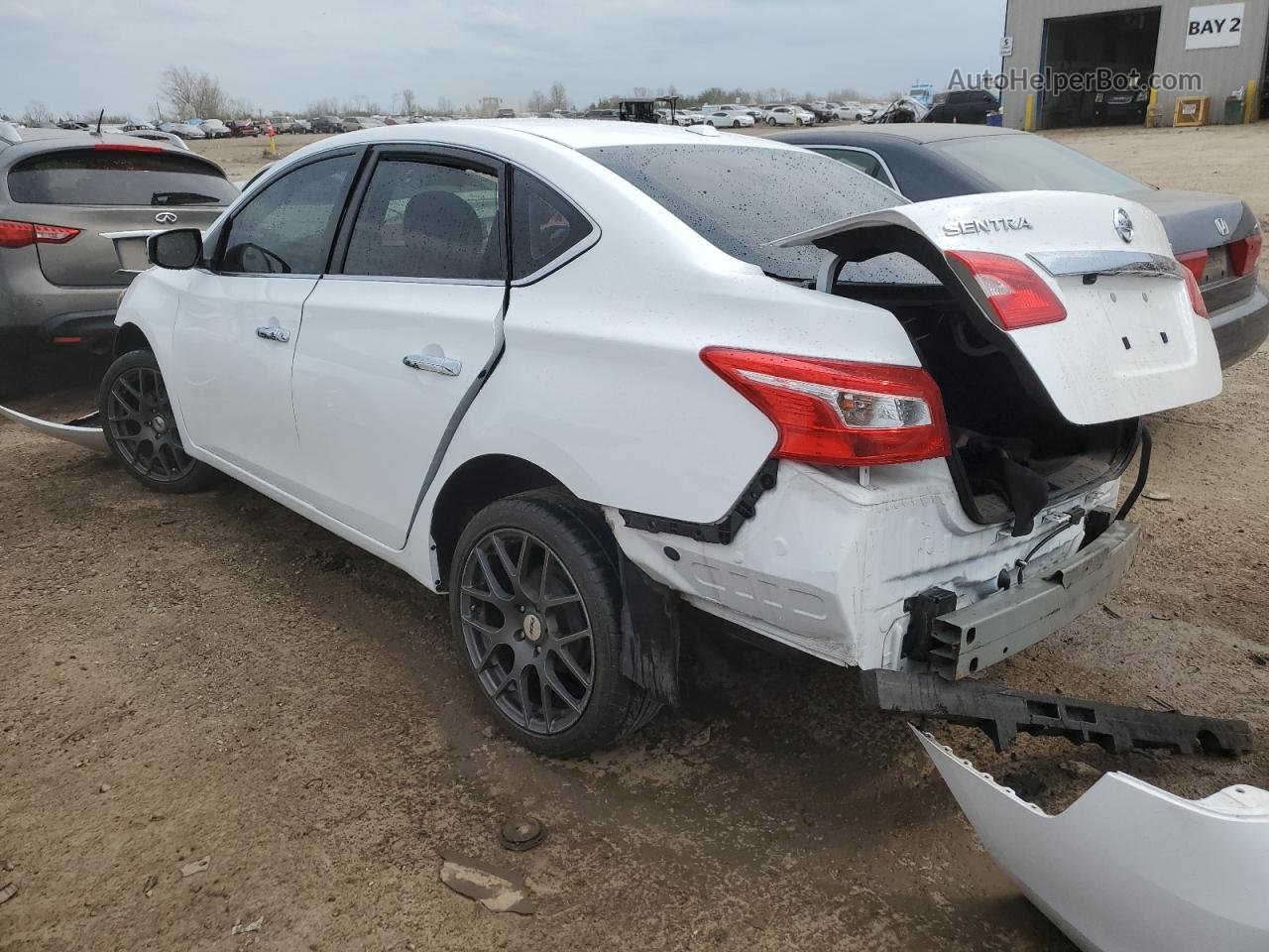 2019 Nissan Sentra S White vin: 3N1AB7AP0KY422784