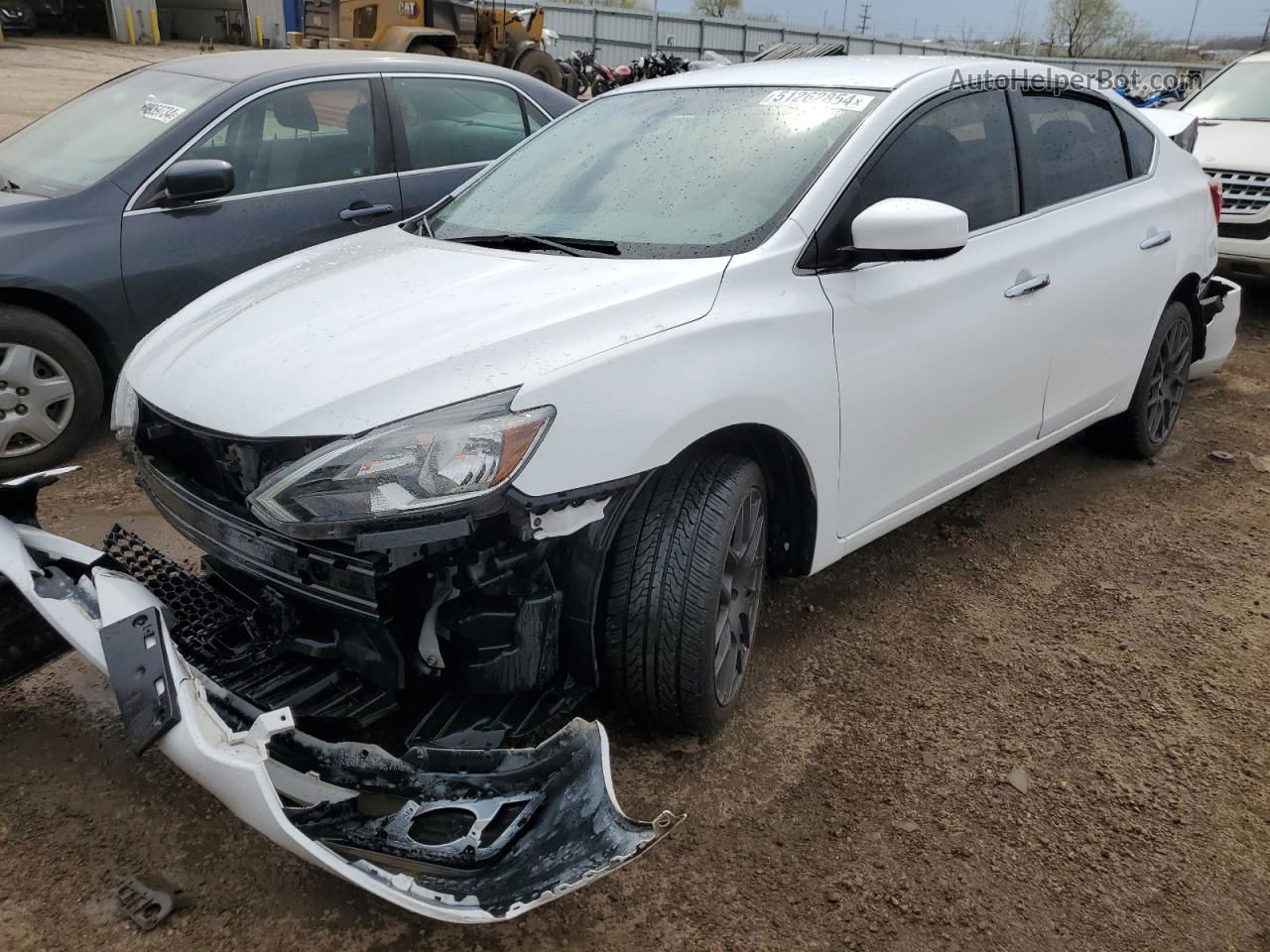 2019 Nissan Sentra S White vin: 3N1AB7AP0KY422784