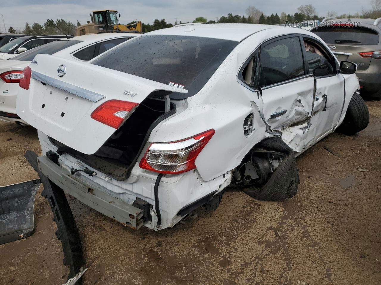 2019 Nissan Sentra S White vin: 3N1AB7AP0KY422784