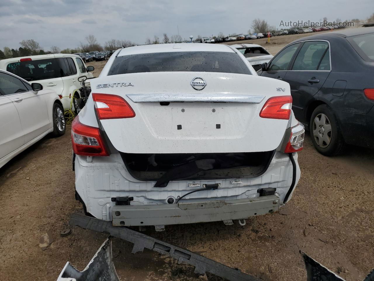 2019 Nissan Sentra S White vin: 3N1AB7AP0KY422784