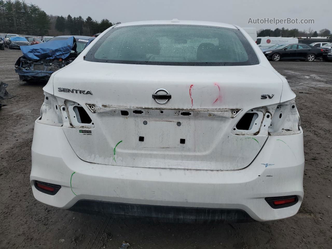 2019 Nissan Sentra S White vin: 3N1AB7AP0KY431923