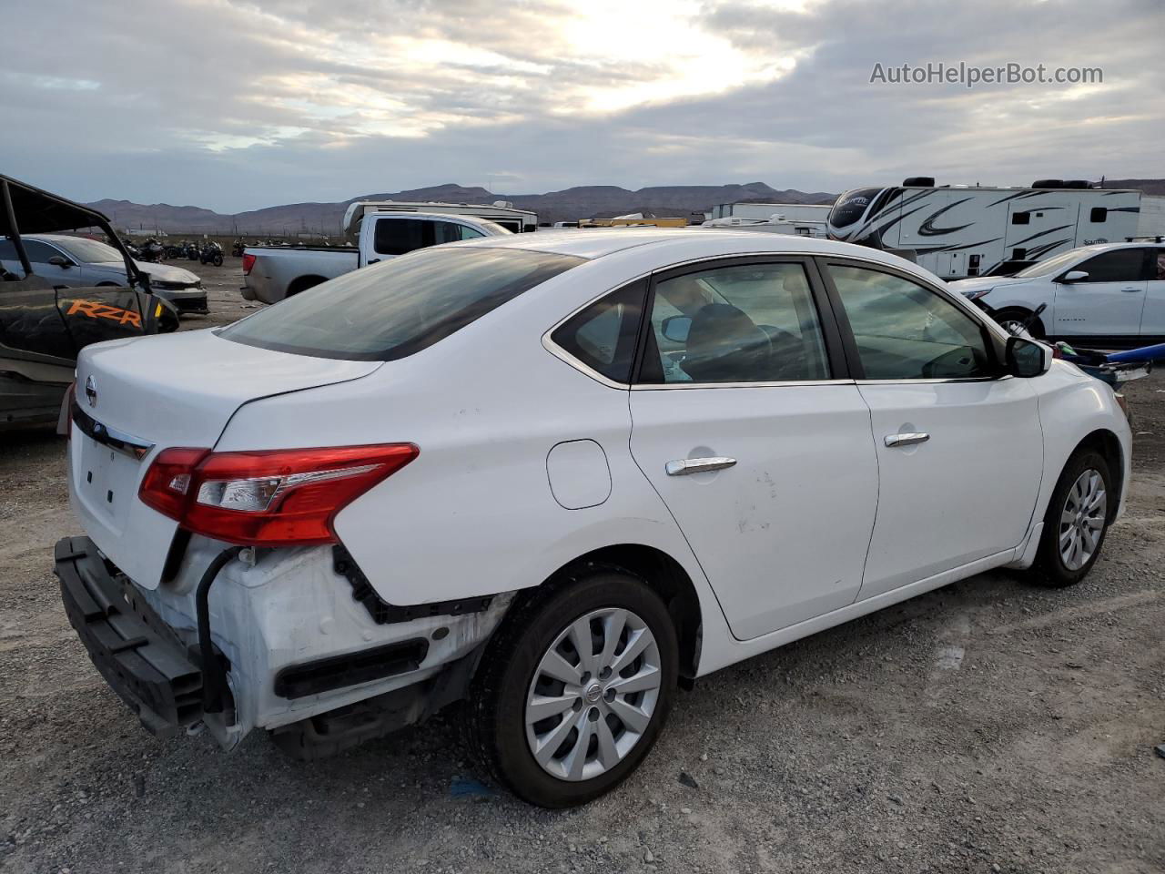 2019 Nissan Sentra S White vin: 3N1AB7AP0KY442906