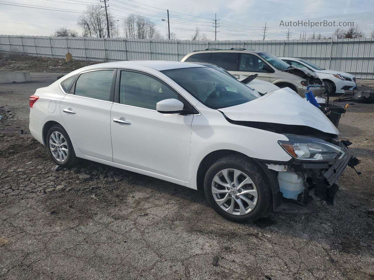 2019 Nissan Sentra S Белый vin: 3N1AB7AP0KY448043