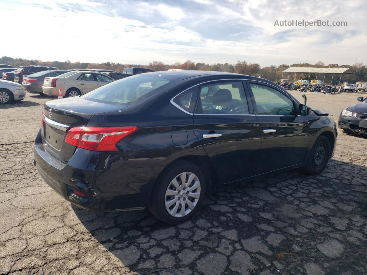 2019 Nissan Sentra S Черный vin: 3N1AB7AP0KY452447