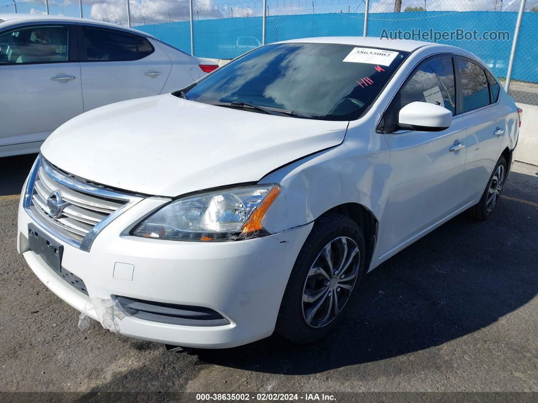 2014 Nissan Sentra S White vin: 3N1AB7AP1EL625314