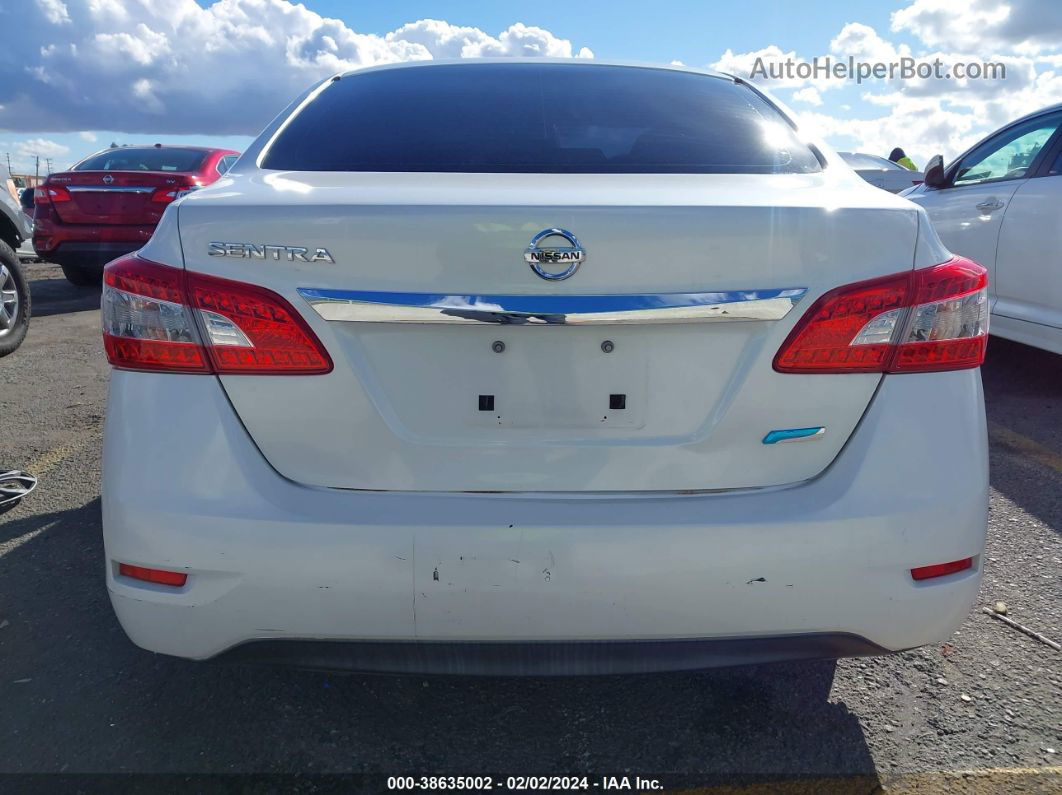 2014 Nissan Sentra S White vin: 3N1AB7AP1EL625314