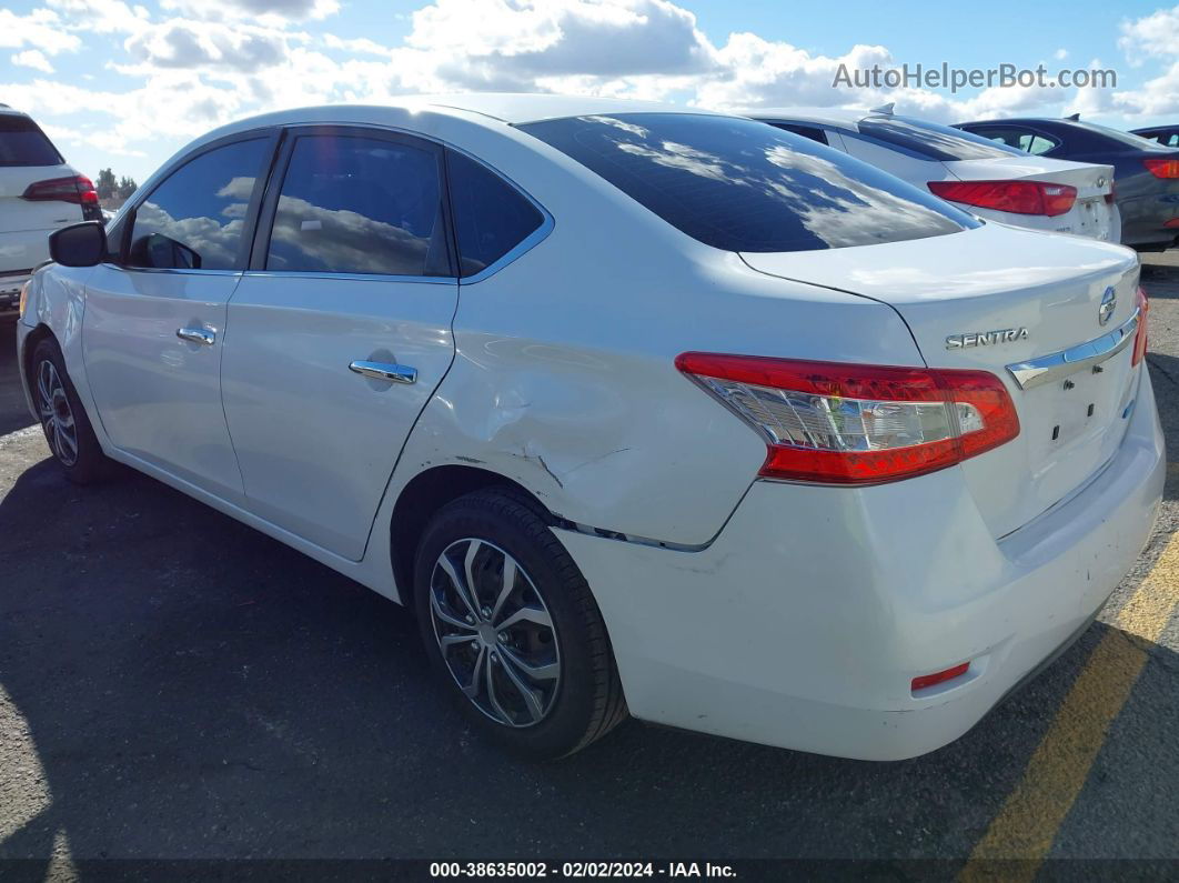 2014 Nissan Sentra S White vin: 3N1AB7AP1EL625314