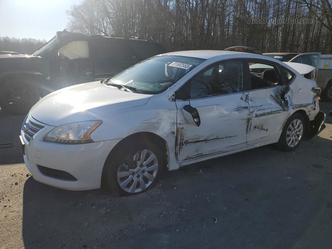 2014 Nissan Sentra S White vin: 3N1AB7AP1EL627404