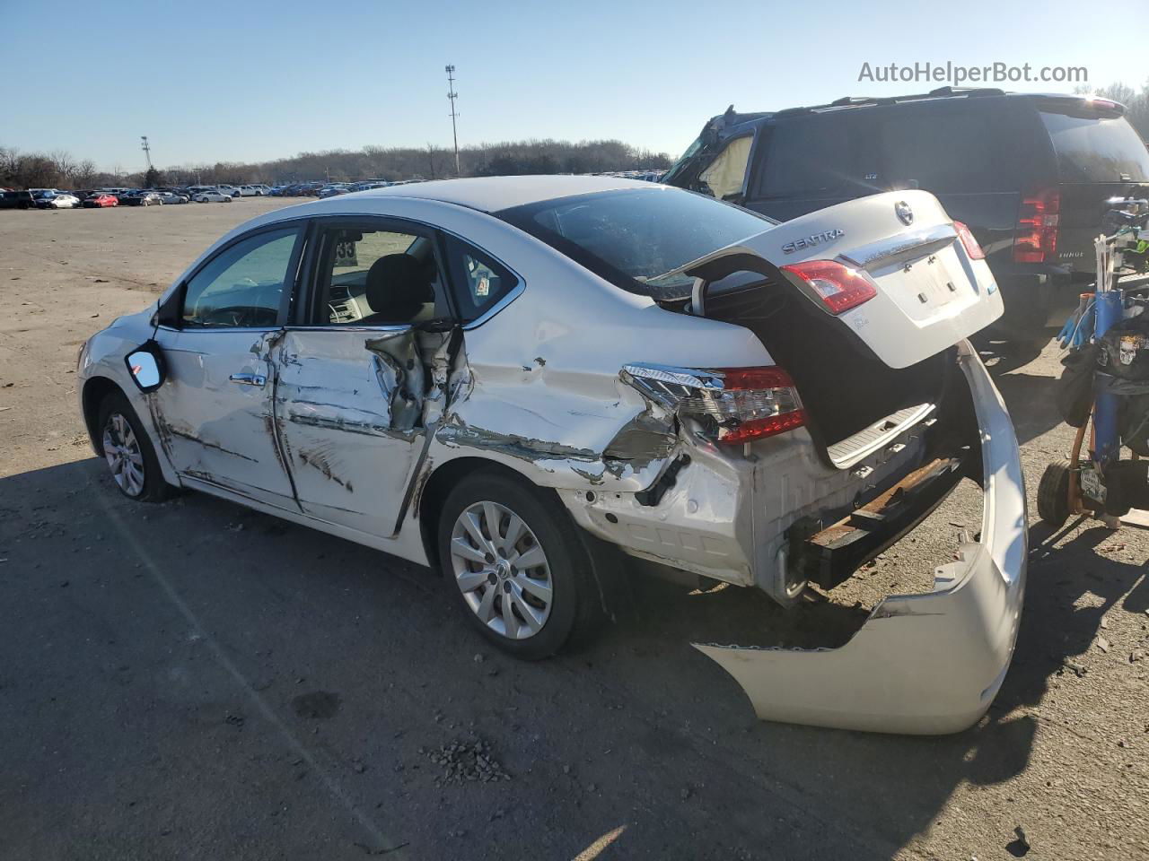 2014 Nissan Sentra S White vin: 3N1AB7AP1EL627404