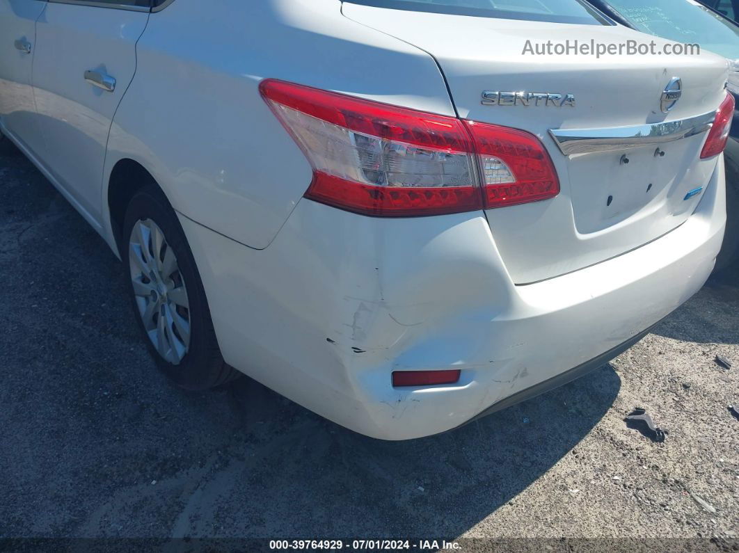 2014 Nissan Sentra Sv White vin: 3N1AB7AP1EL656384