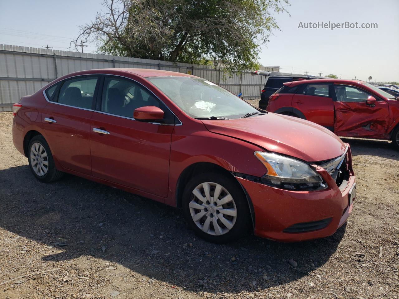 2014 Nissan Sentra S Темно-бордовый vin: 3N1AB7AP1EL680152