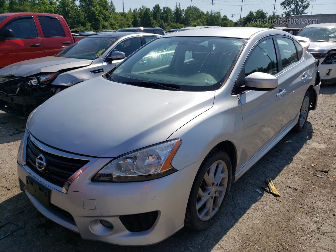 2014 Nissan Sentra S Серебряный vin: 3N1AB7AP1EY259180