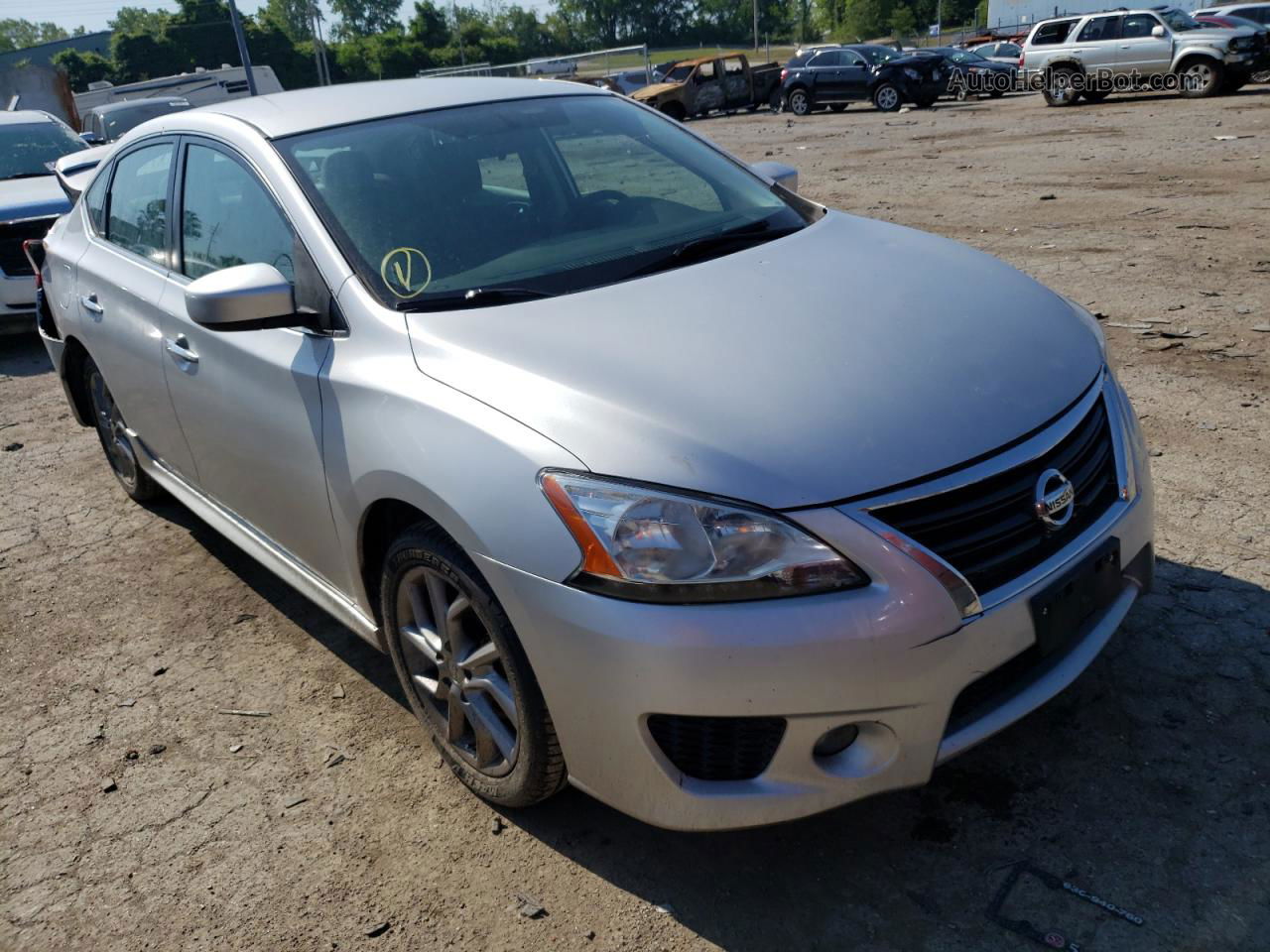 2014 Nissan Sentra S Серебряный vin: 3N1AB7AP1EY259180