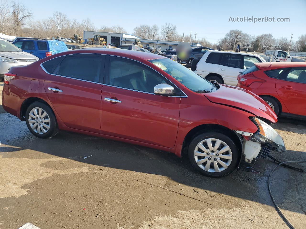 2015 Nissan Sentra S Red vin: 3N1AB7AP1FL657942