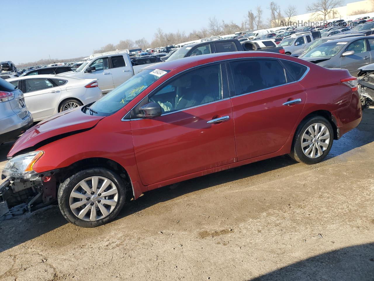 2015 Nissan Sentra S Red vin: 3N1AB7AP1FL657942