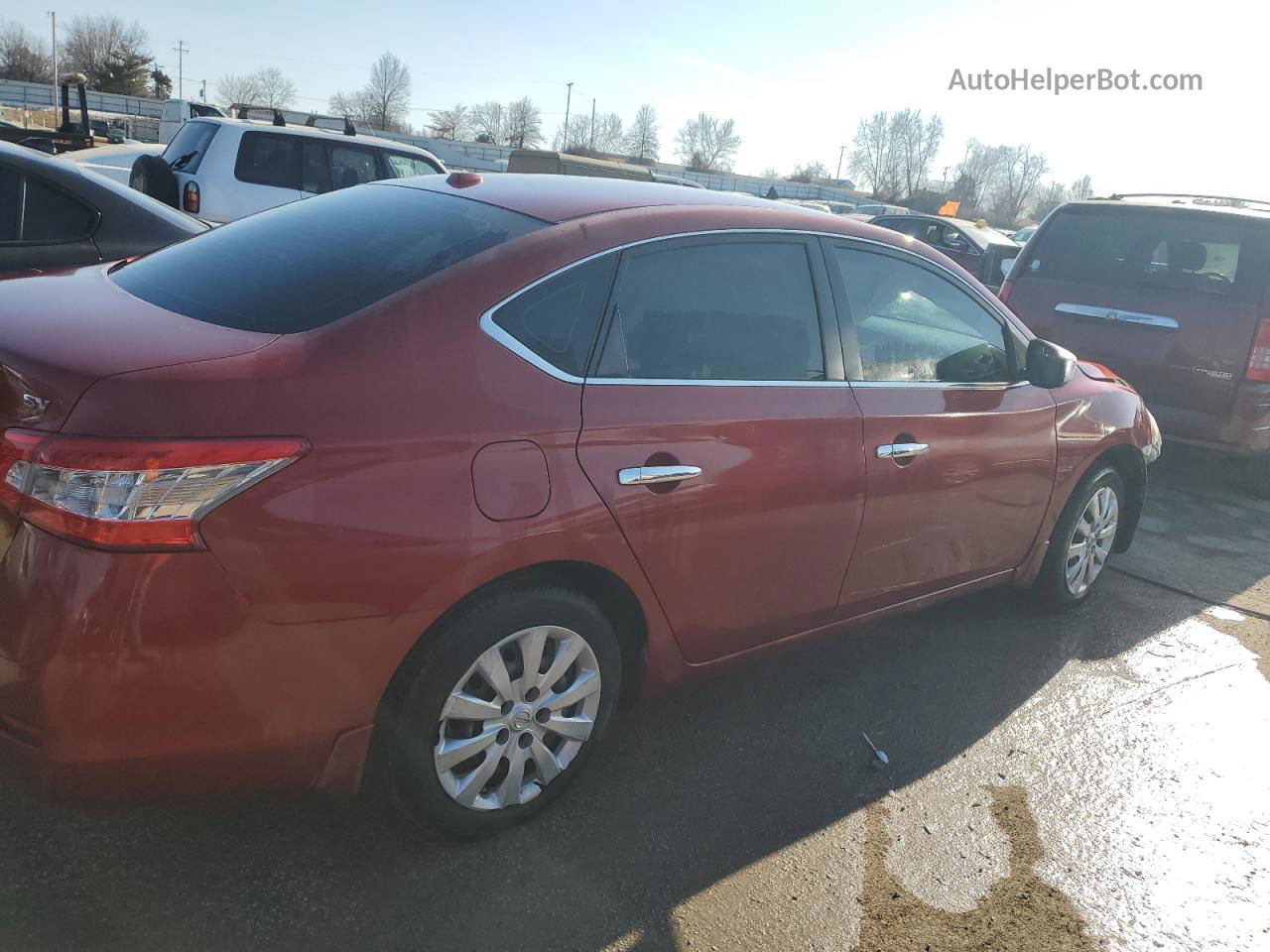 2015 Nissan Sentra S Red vin: 3N1AB7AP1FL657942