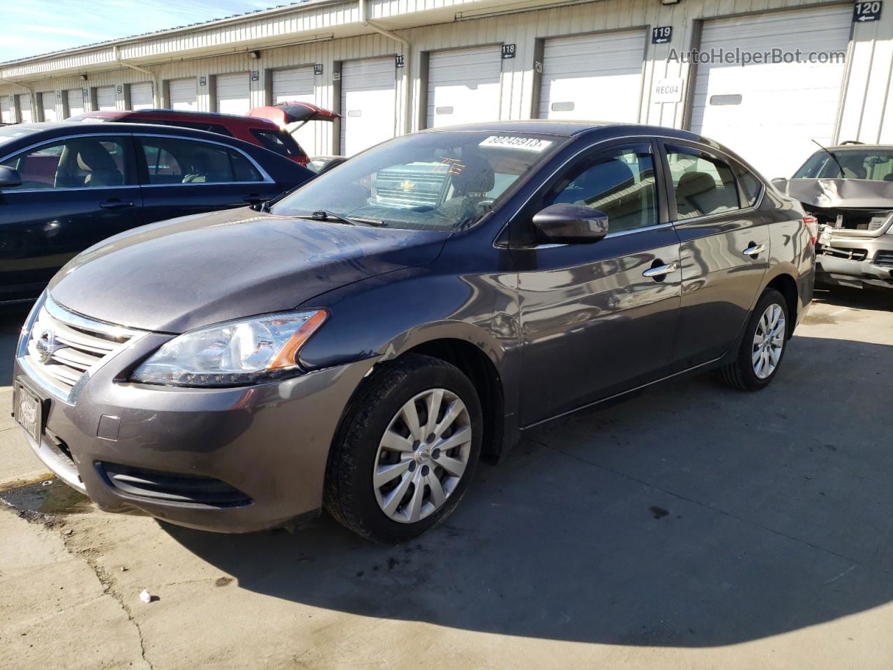 2015 Nissan Sentra S Серый vin: 3N1AB7AP1FL681139