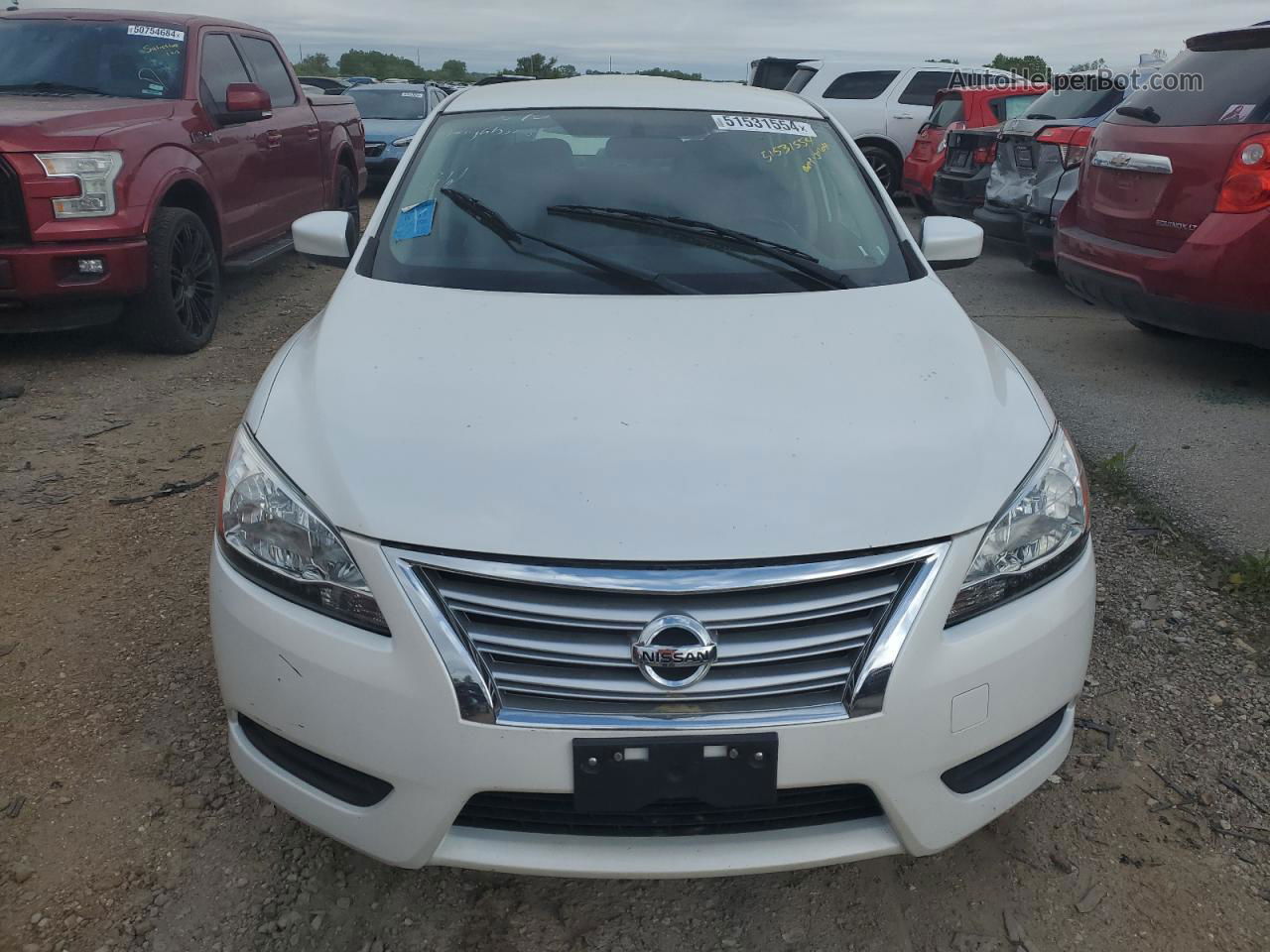 2015 Nissan Sentra S White vin: 3N1AB7AP1FL685210