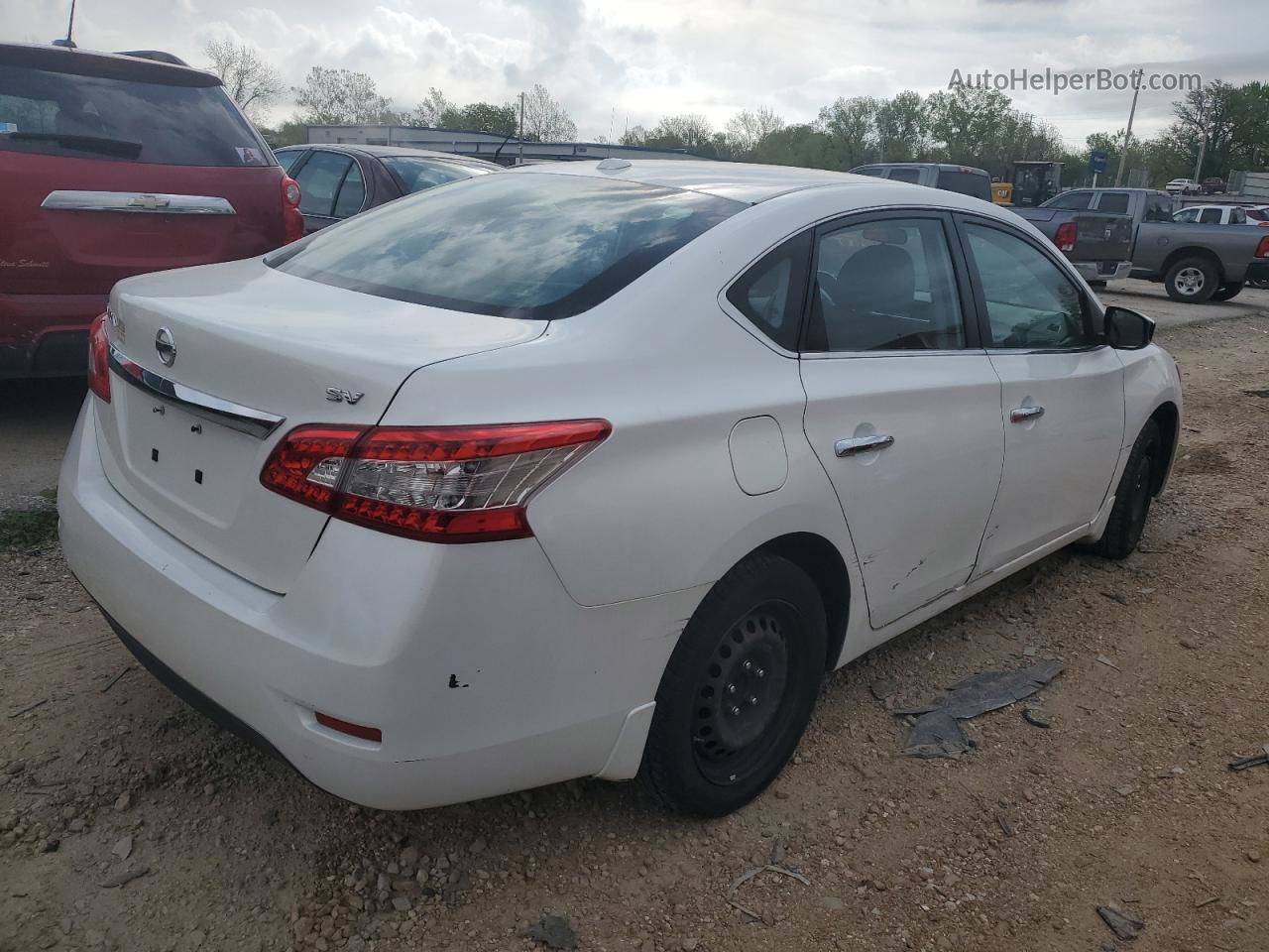 2015 Nissan Sentra S White vin: 3N1AB7AP1FL685210