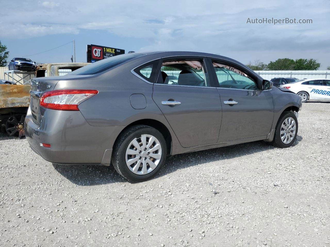 2015 Nissan Sentra S Серый vin: 3N1AB7AP1FL685871