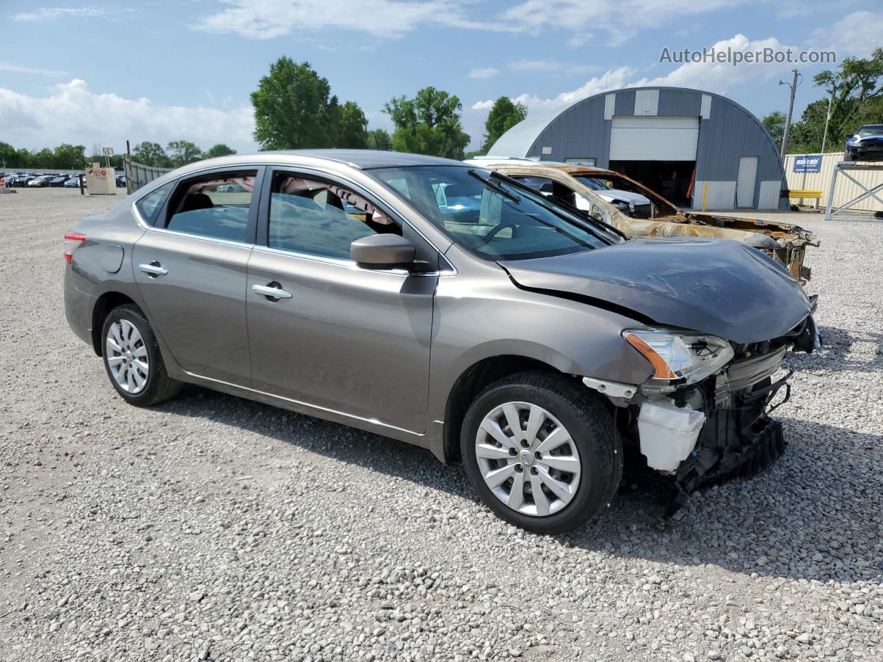 2015 Nissan Sentra S Серый vin: 3N1AB7AP1FL685871