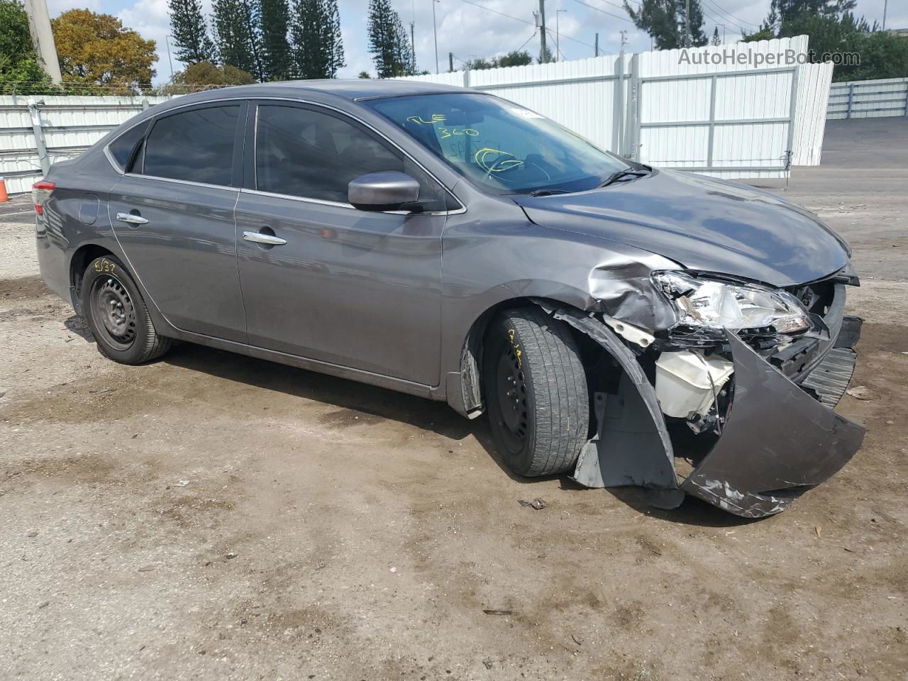 2015 Nissan Sentra S Серый vin: 3N1AB7AP1FY348054