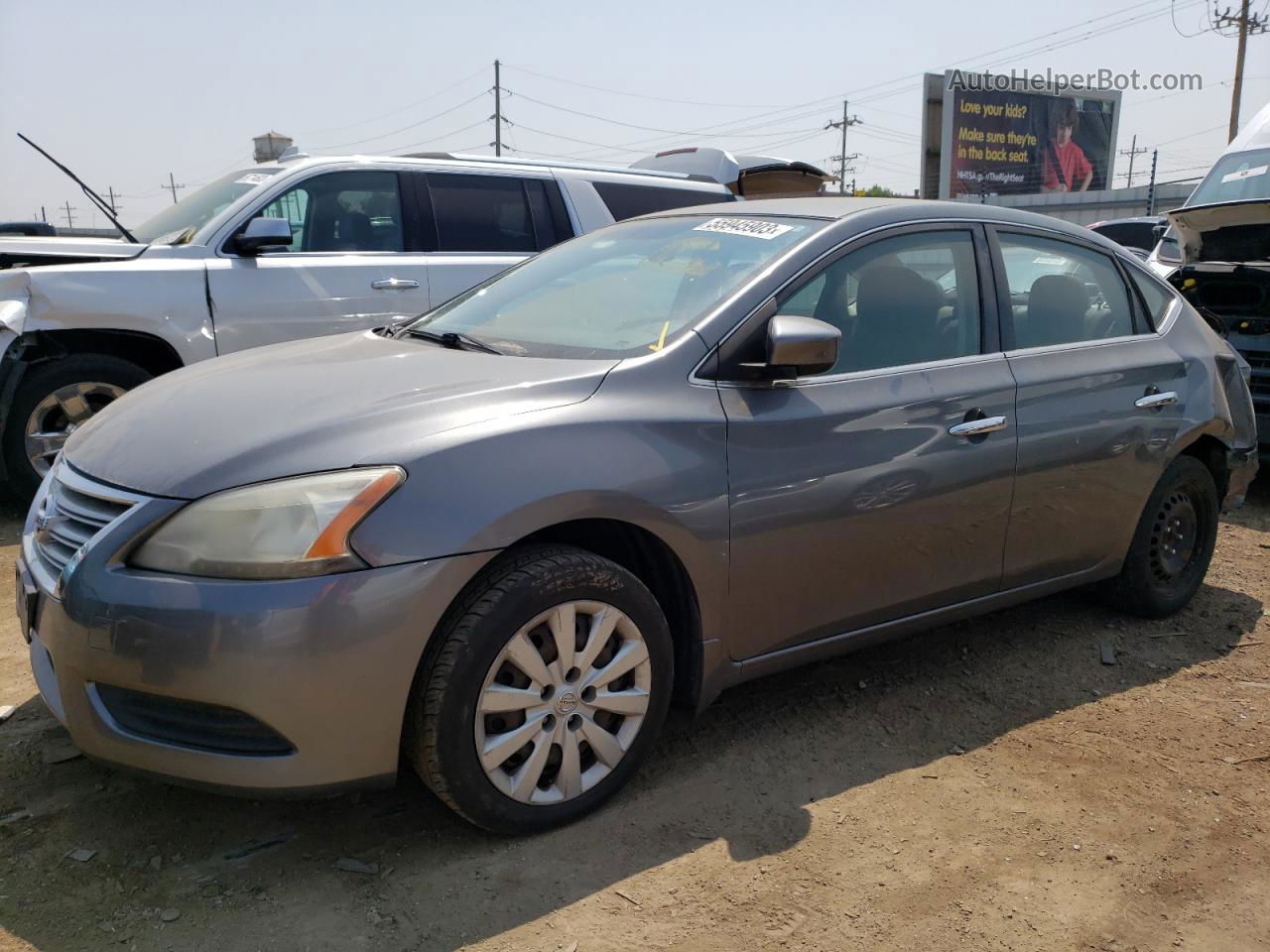 2015 Nissan Sentra S Gray vin: 3N1AB7AP1FY375772