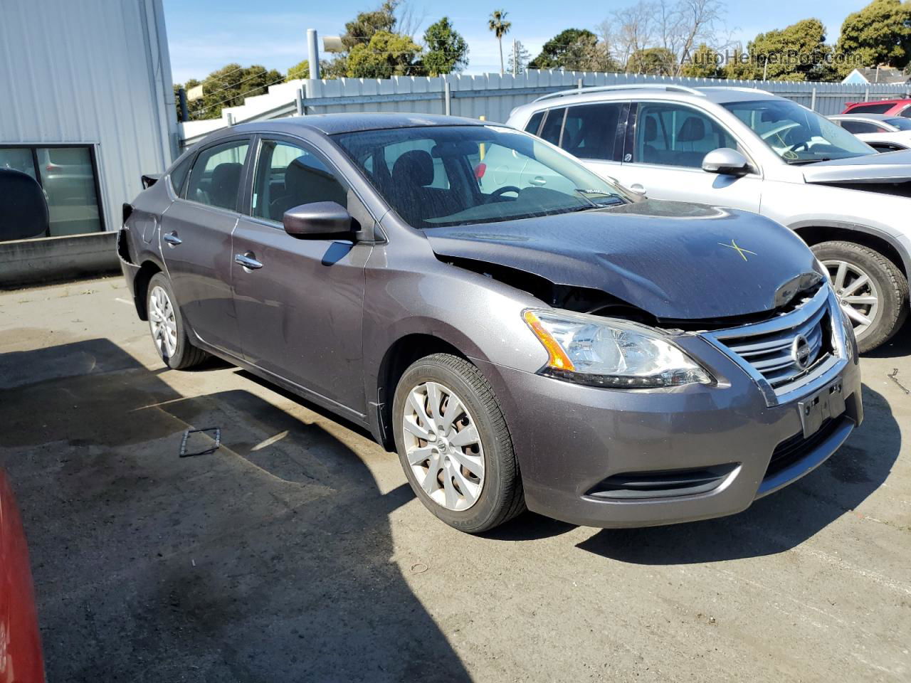 2015 Nissan Sentra S Серый vin: 3N1AB7AP1FY378798