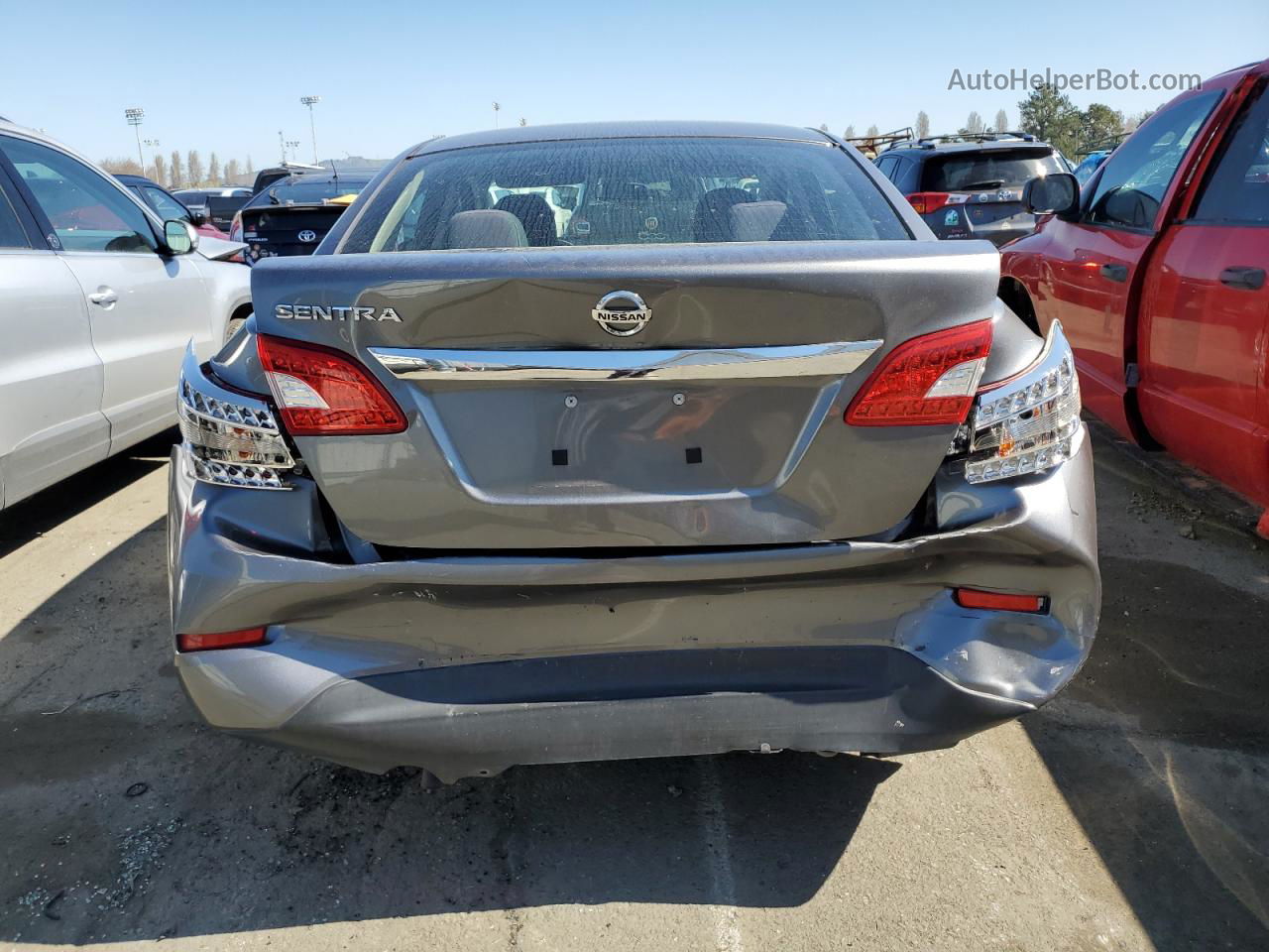 2015 Nissan Sentra S Серый vin: 3N1AB7AP1FY378798