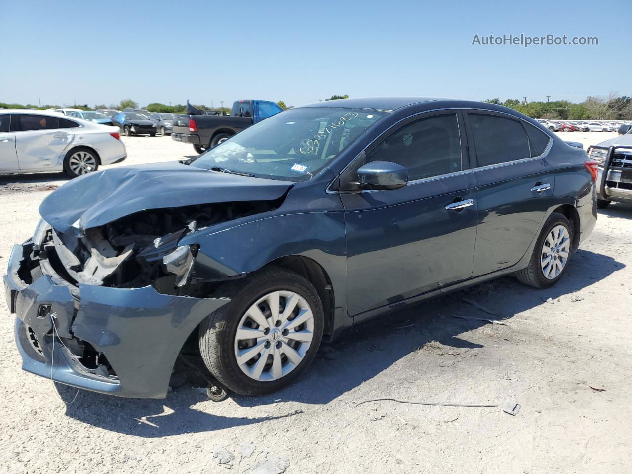 2016 Nissan Sentra S Синий vin: 3N1AB7AP1GY327450