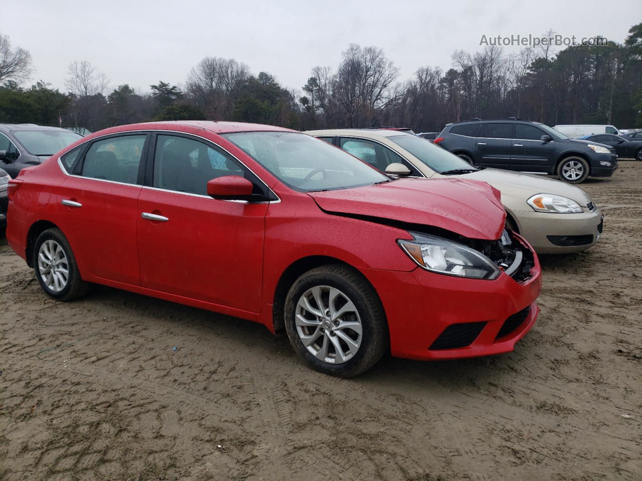 2018 Nissan Sentra S Красный vin: 3N1AB7AP1JL617143