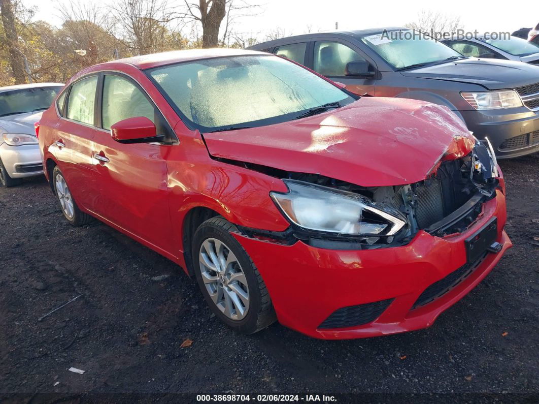 2018 Nissan Sentra Sv Красный vin: 3N1AB7AP1JL617661