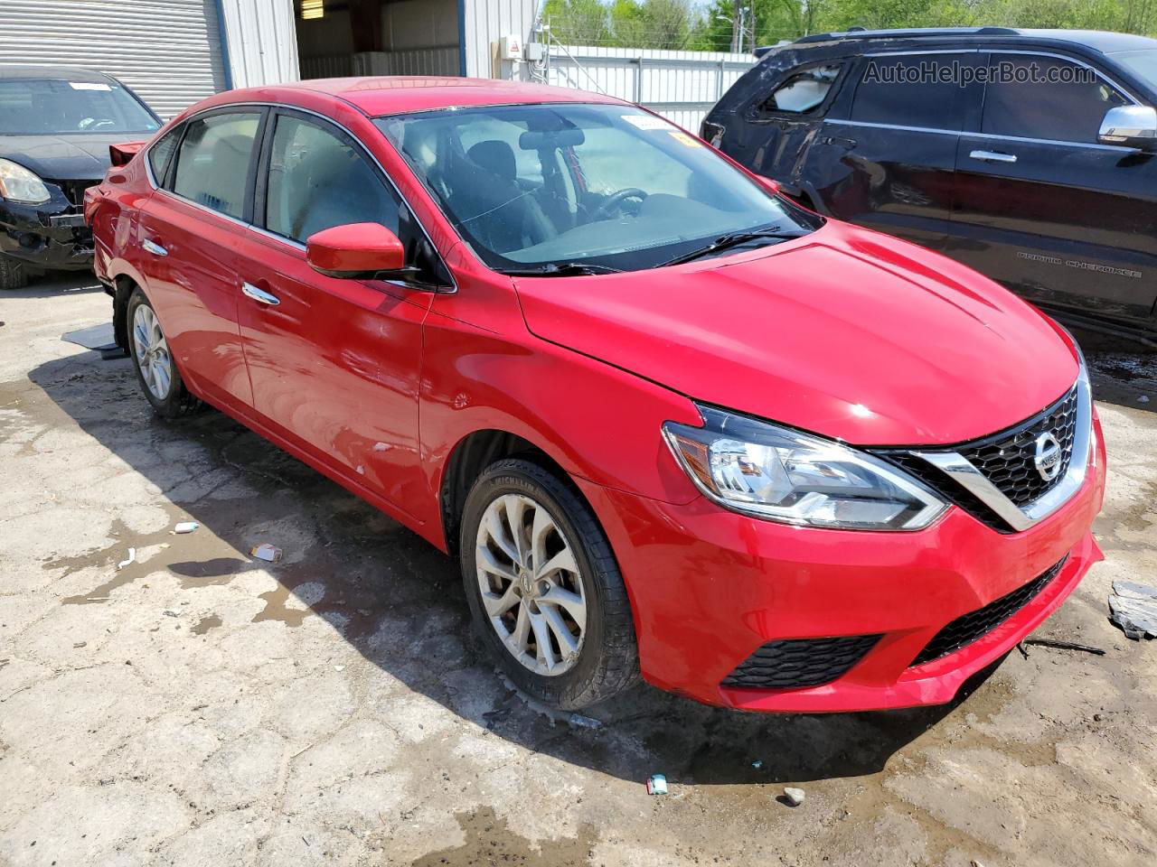 2018 Nissan Sentra S Красный vin: 3N1AB7AP1JL619166