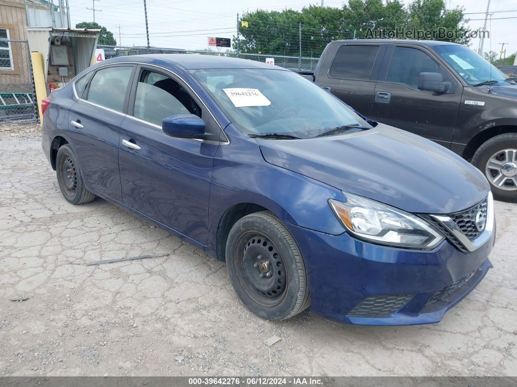 2018 Nissan Sentra Sv Синий vin: 3N1AB7AP1JL646870