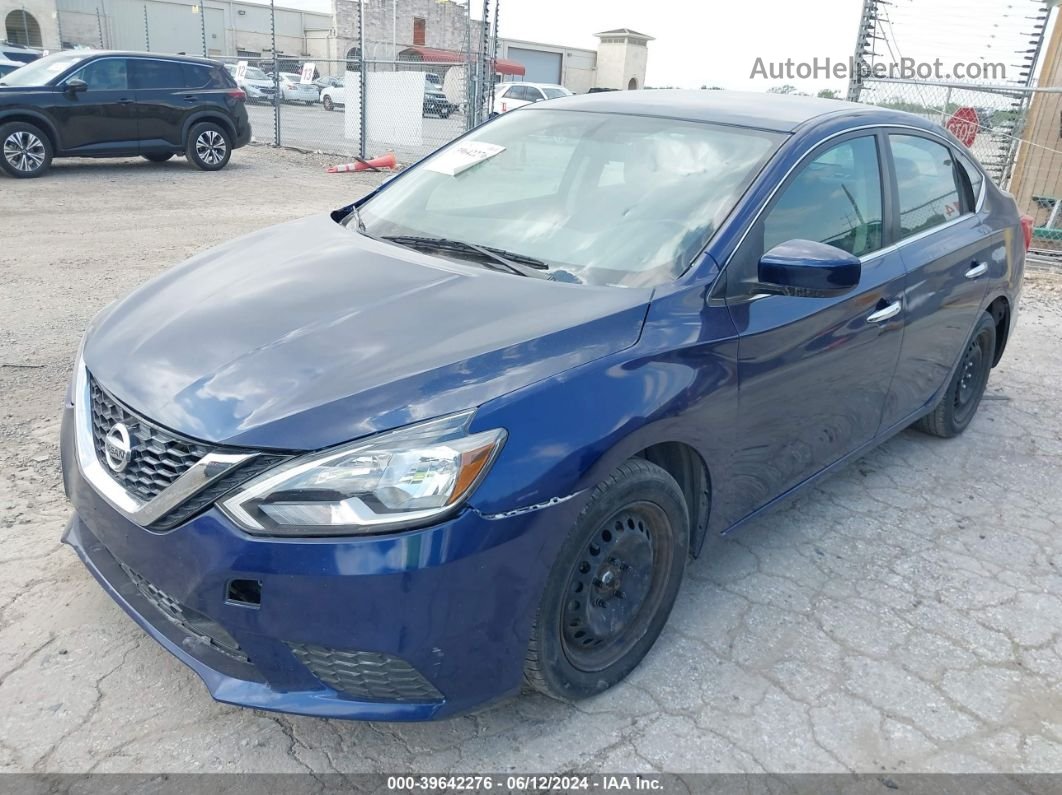 2018 Nissan Sentra Sv Blue vin: 3N1AB7AP1JL646870